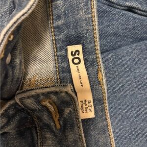 High rise patch work jeans